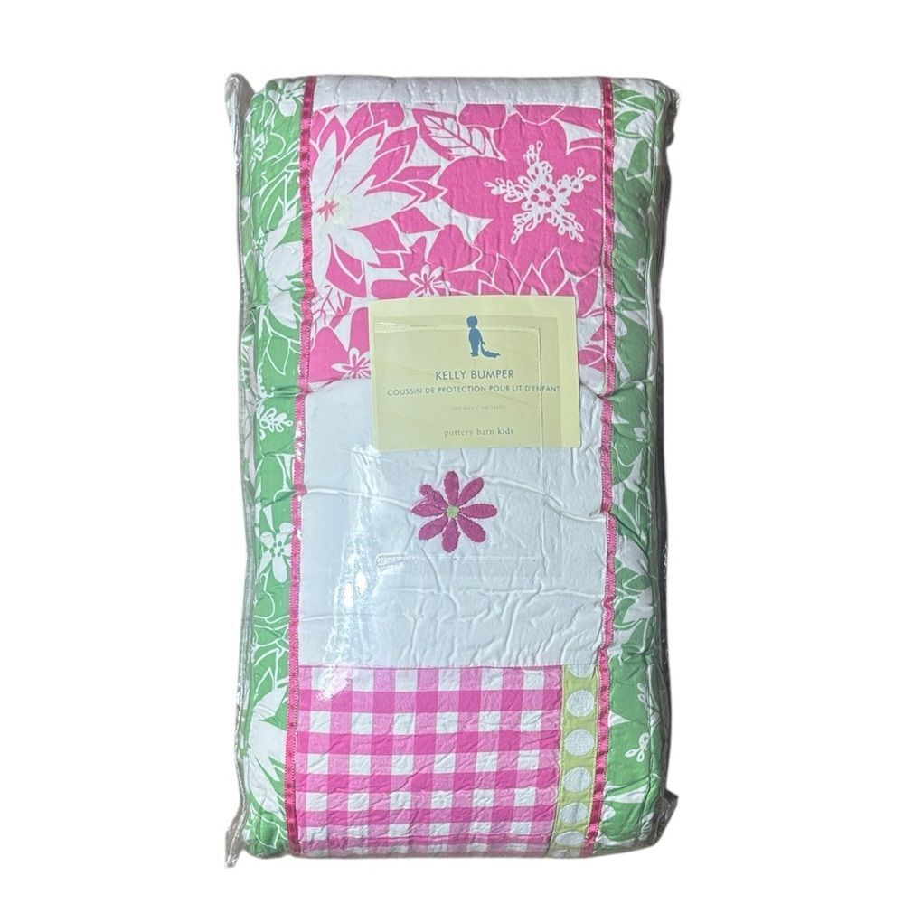 Pottery barn kids one size Kelly bumper hand quilted appliqués decorative stitch